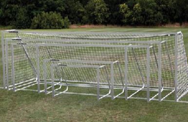 Aluminum Soccer Goals 100% Aluminum Frame with 3” Natural Aluminum Round Front Posts.