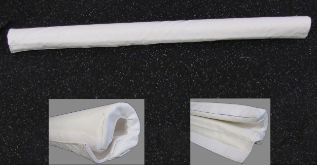 Protective Center Pipe Pad for Hockey Goal Frame 48.5"L Protective Hockey Goal Center Pipe Pad with Velcro Down Full Length of Pad for Attaching to Pipe; 18 oz. Bright White Vinyl.