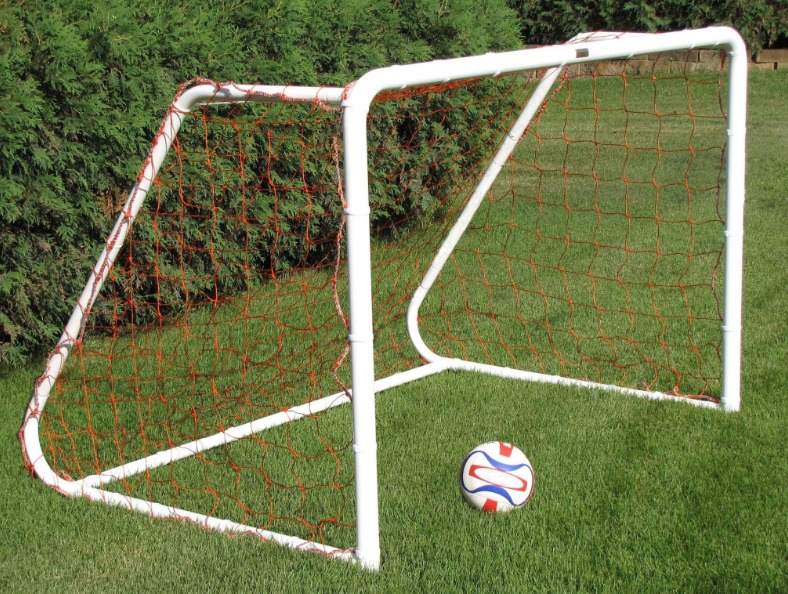 Junior Pro, Steel Soccer Goal, 6' x 4' Heavy-Duty Steel Soccer Goal with Quality White Powder Coat Finish; 6' x 4' with 5' Base Depth and 2' Top Shelf Depth.