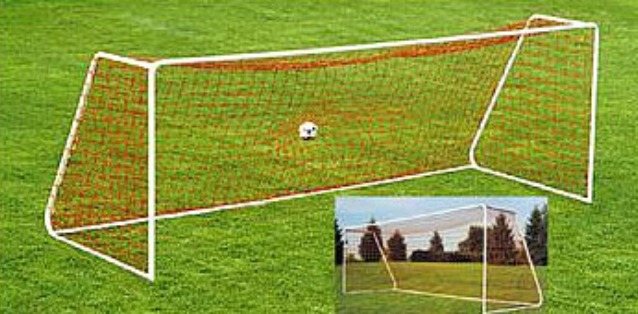 Steel Soccer Goals Heavy-Duty Steel Soccer Goal with Top Shelf; Quality White Powder-Coated Finish.